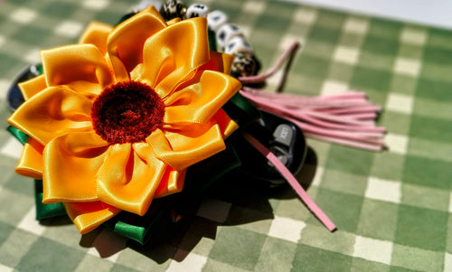 Ribbon Sunflower Keychain
