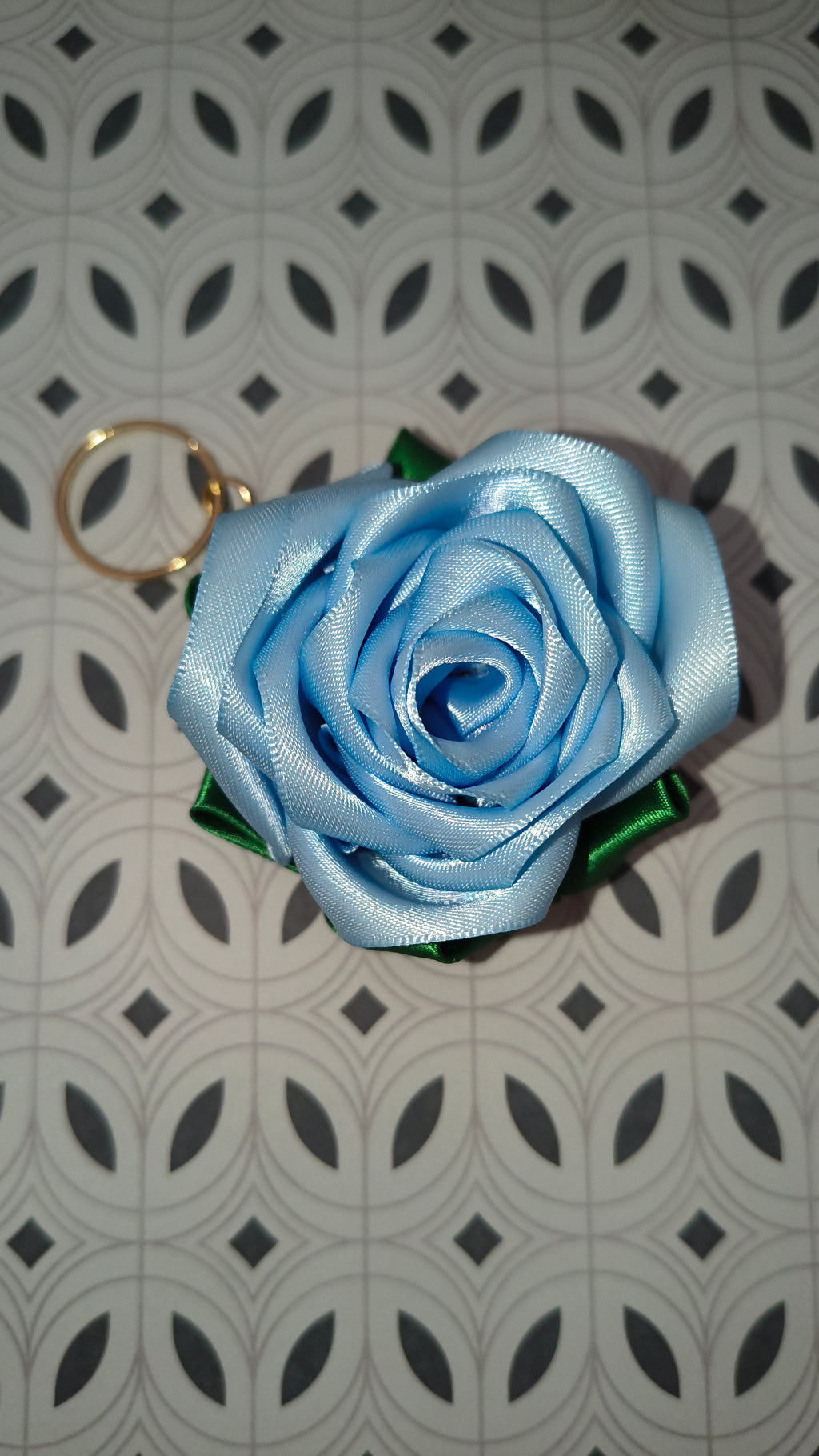 Ribbon Rose Keychain