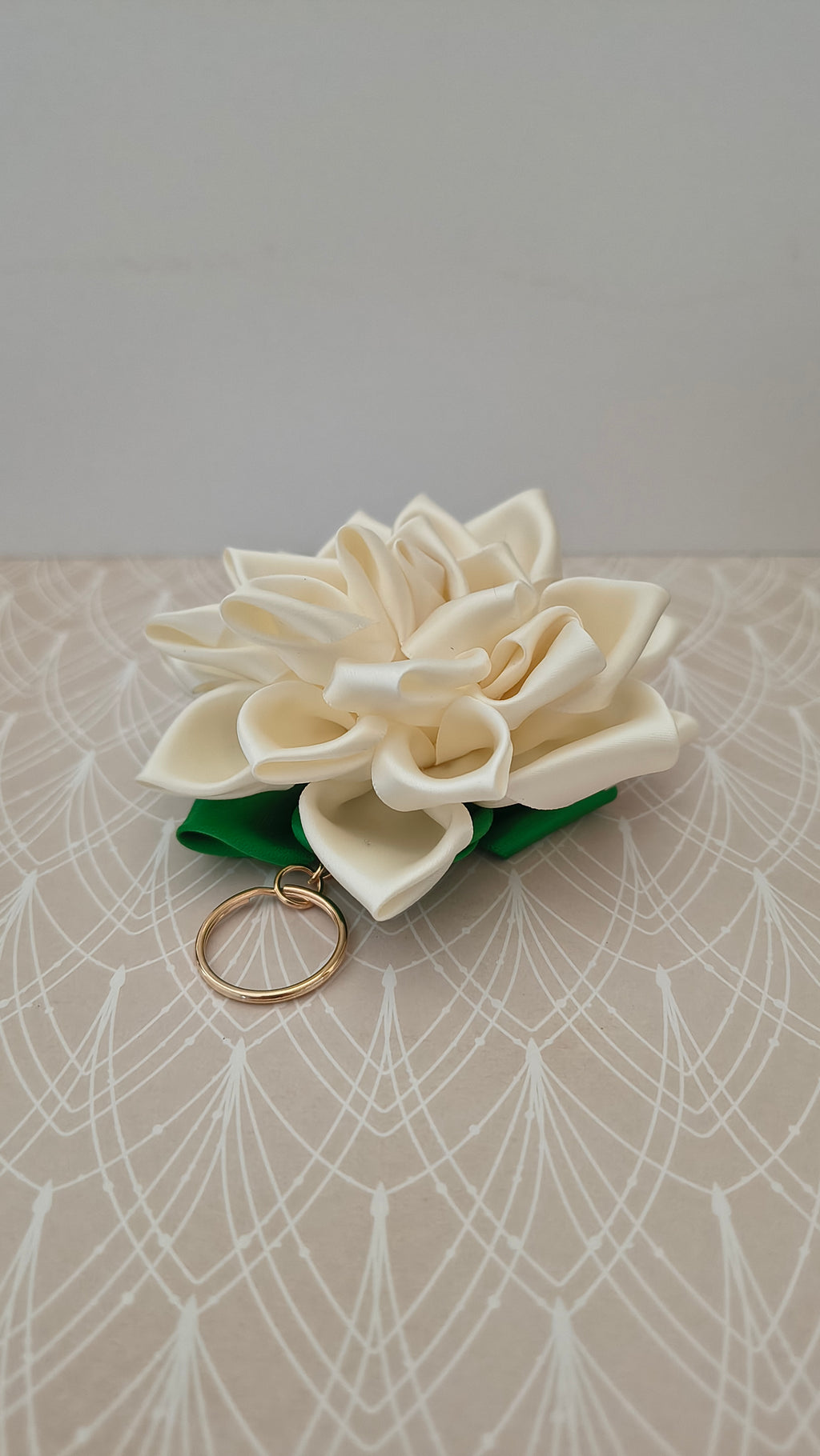 Ribbon Dahlia Keychain