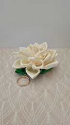 Ribbon Dahlia Keychain