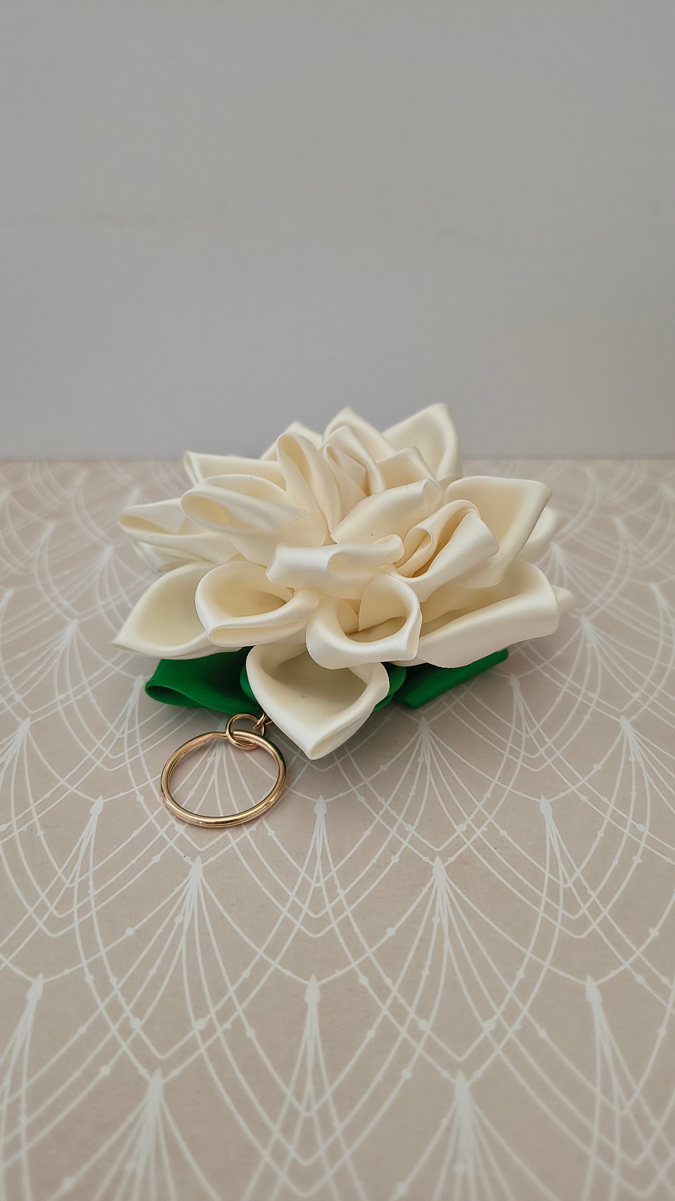 Ribbon Dahlia Keychain