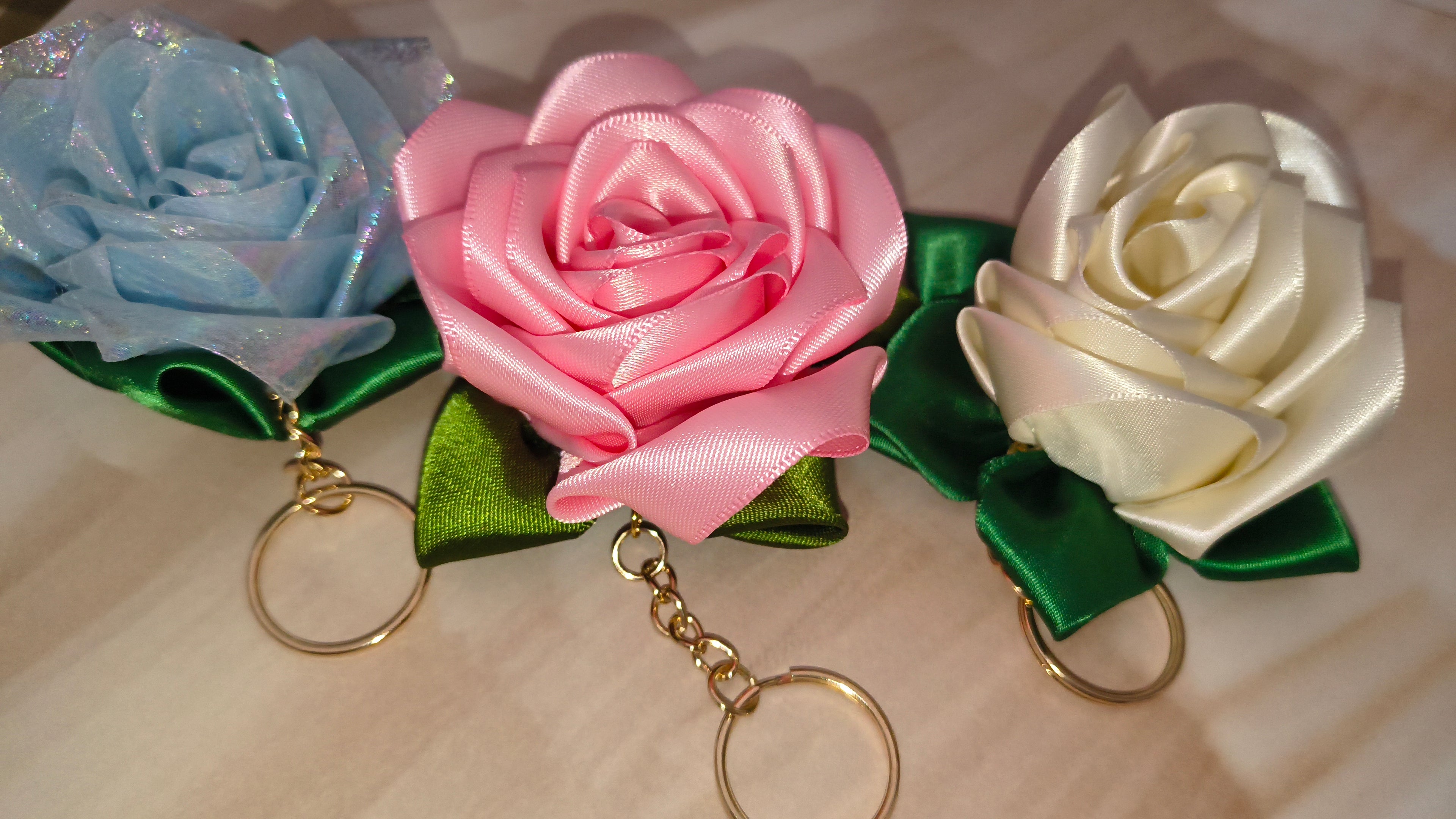 Ribbon Rose Keychain