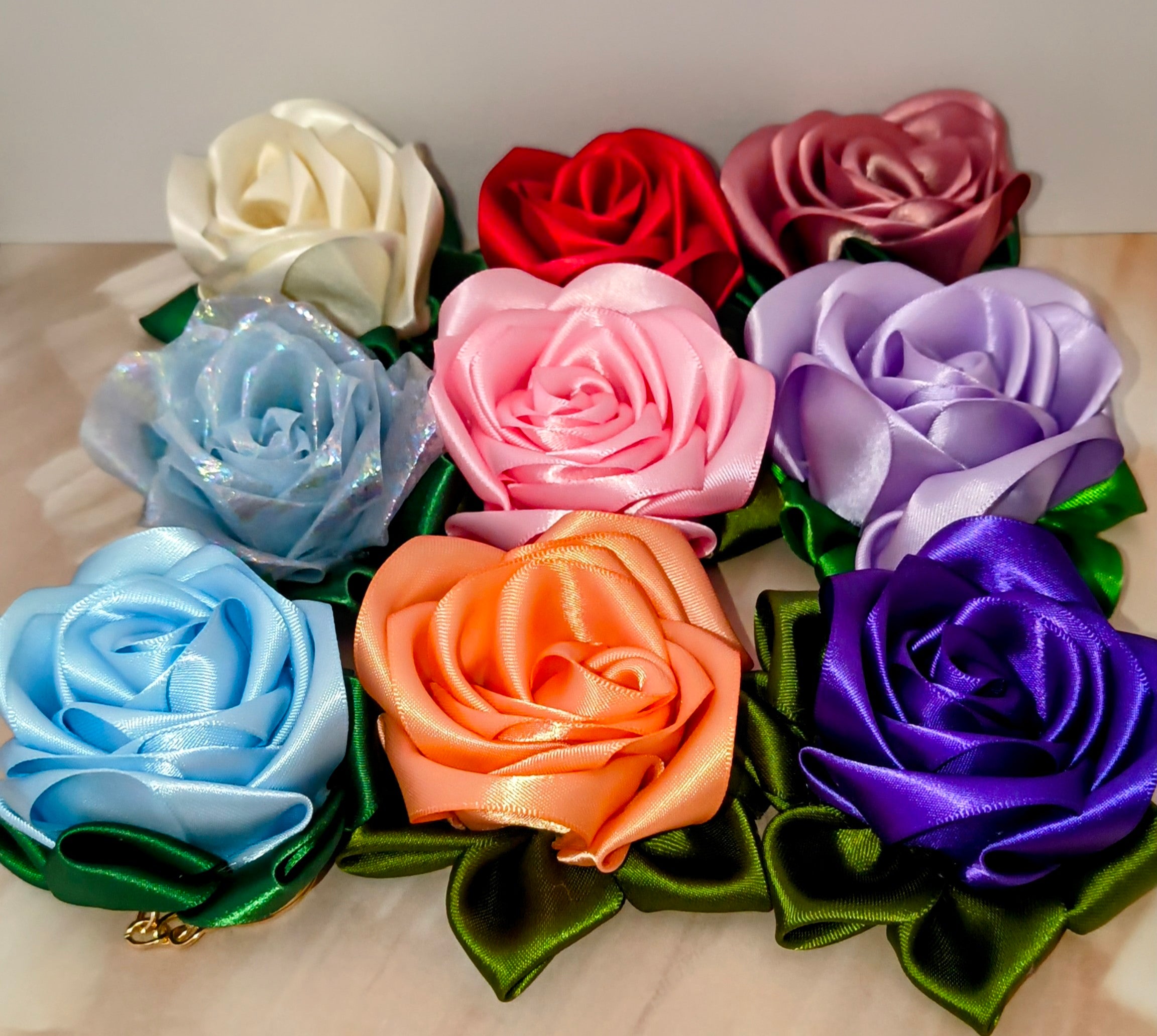 Ribbon Rose Keychain