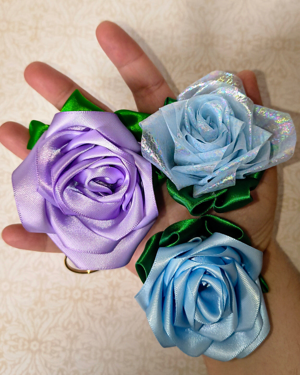 Ribbon Rose Keychain