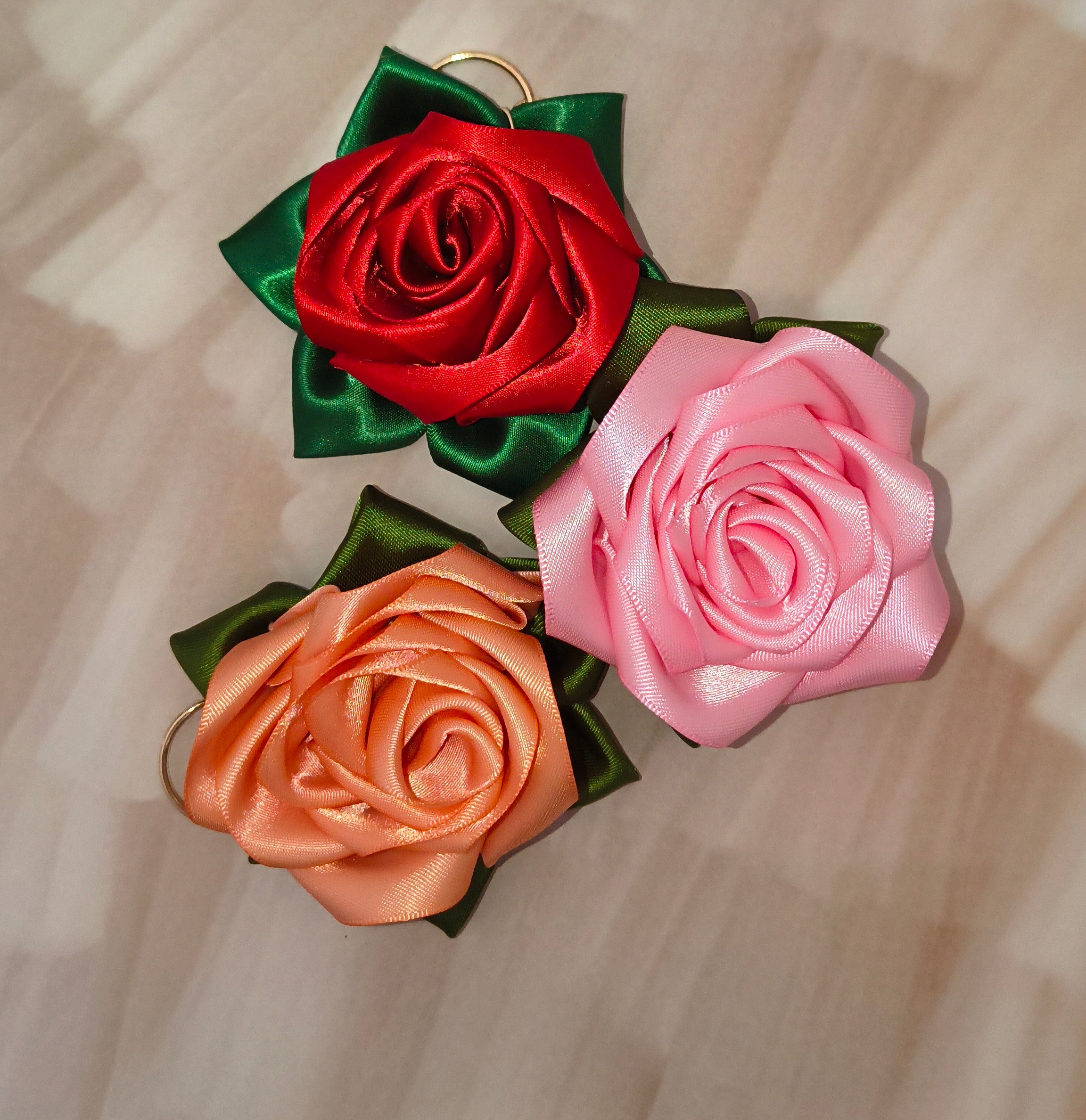 Ribbon Rose Keychain